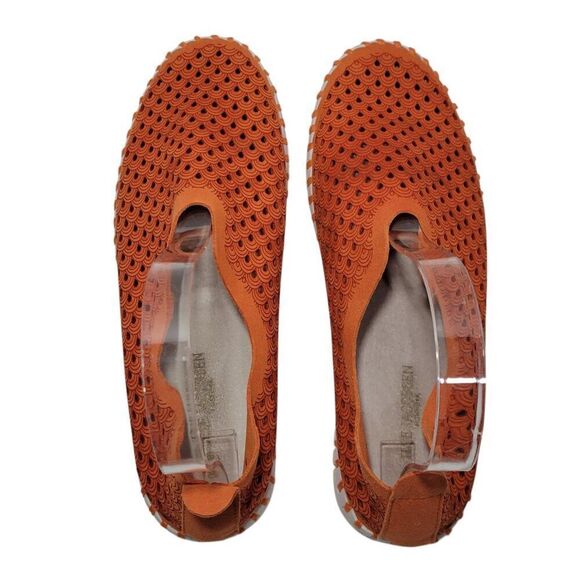 Ilse Jacobsen Loafer Tulip Shoe Women EUR 38 US 7-7.5 Perforated Orange Slip On - Picture 13 of 14